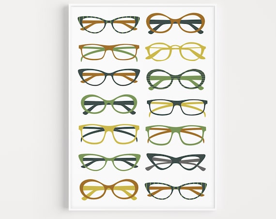 Glasses Fine Minimalist Fashion, Scandinavian Art Print