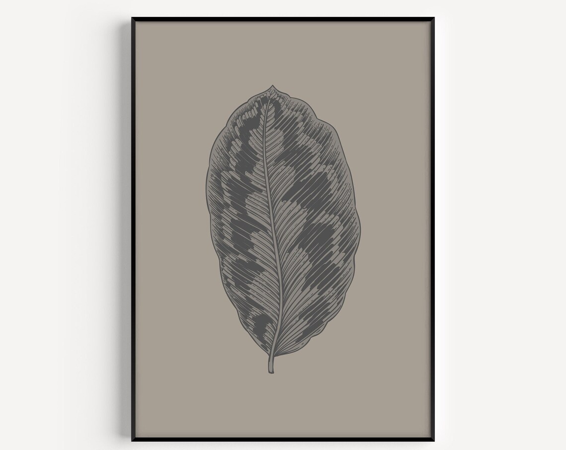 Wall Art Leaves Print Leaf Beige Prints Modern Minimalist Scandinavian