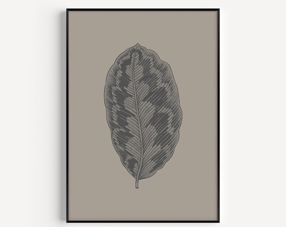 Wall Art Leaves Print Leaf Beige Prints Modern Minimalist Scandinavian