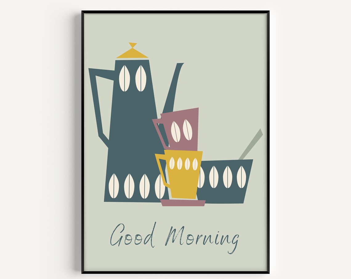 Coffee Kitchen Quote Art Print, Modern Tea