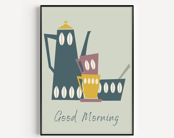 Coffee Kitchen Quote Art Print, Modern Tea