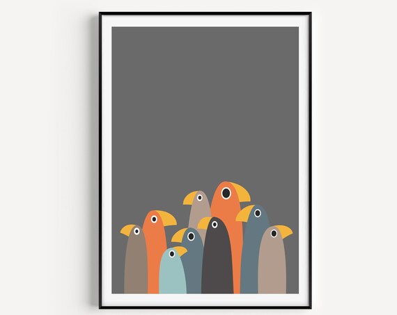 Bird Print, Scandi Minimalist Nordic Poster