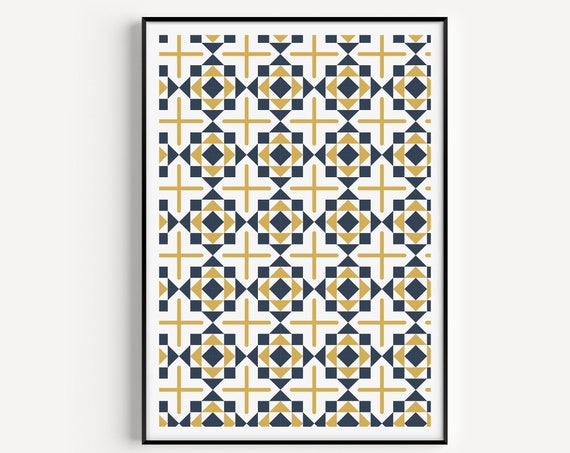 Mid Century Modern Retro Pattern Art Print