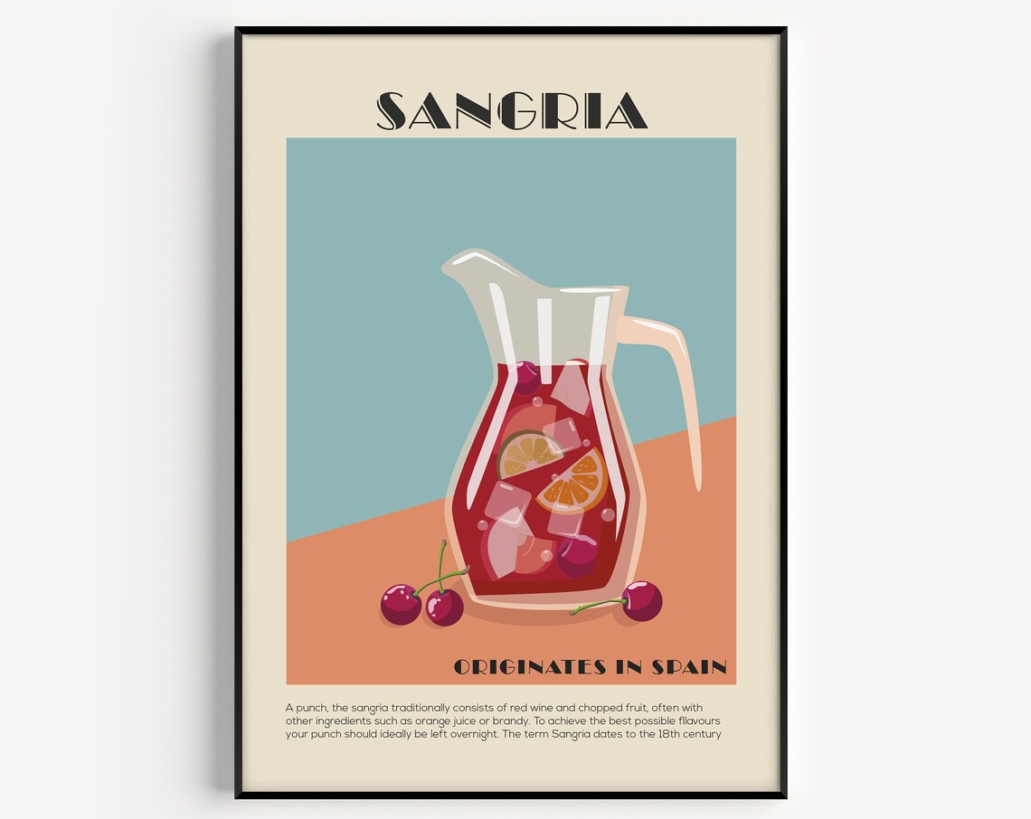 Sangria Print, Cocktail Kitchen Art Poster