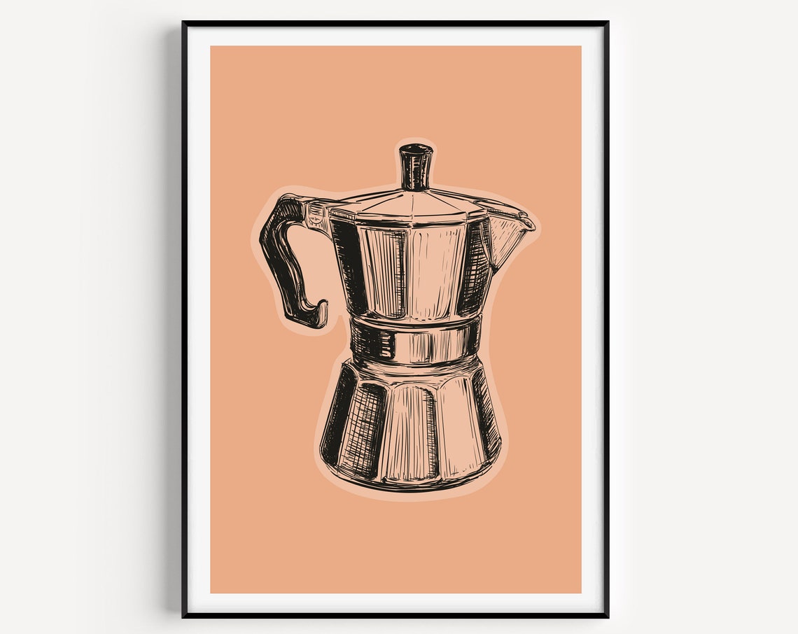 Coffee Minimalist Retro Pop Art Print