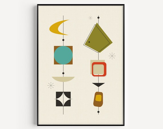 Mid-Century Modern Retro Art Print