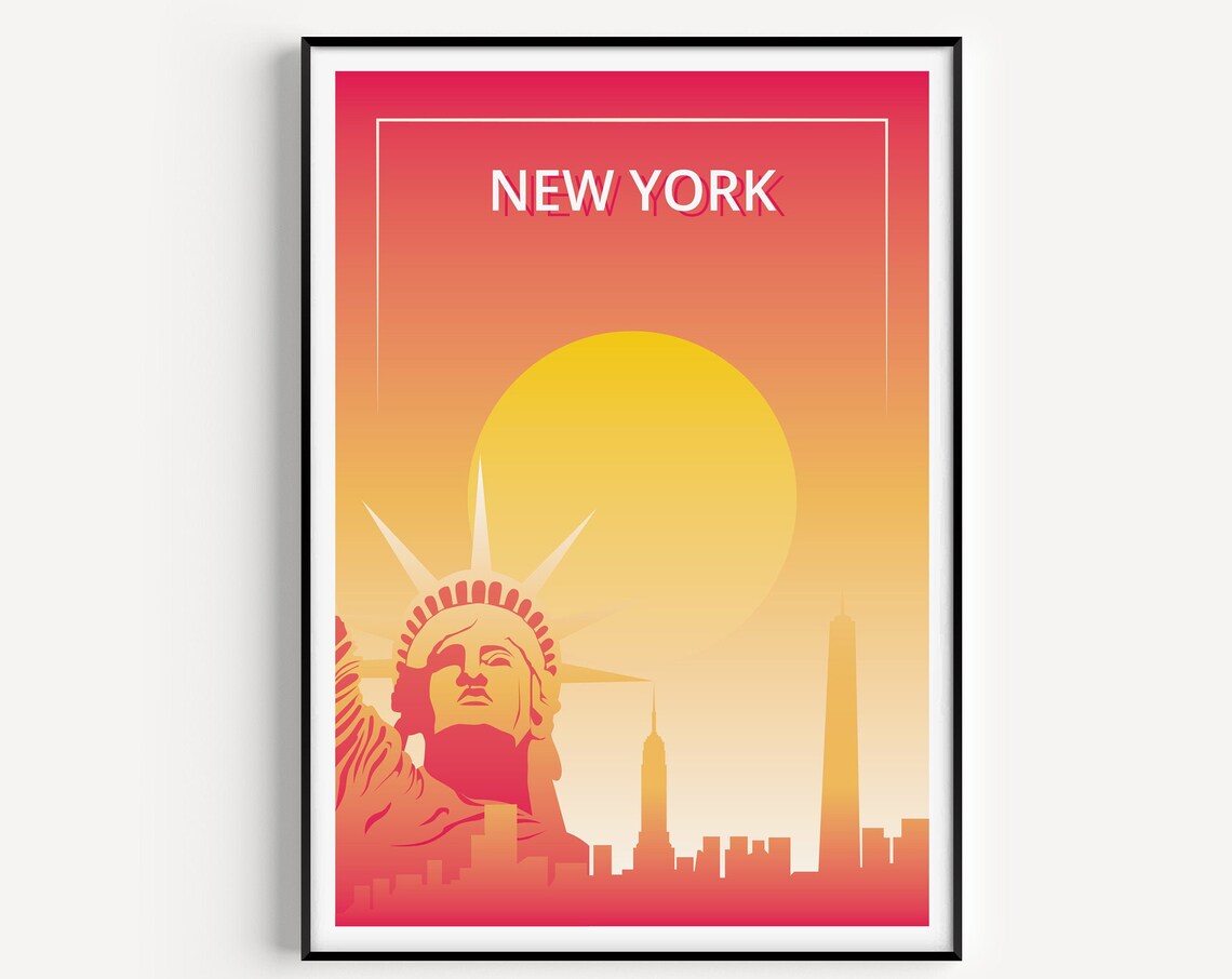 New York Minimalist Travel Poster, Modern Art Print