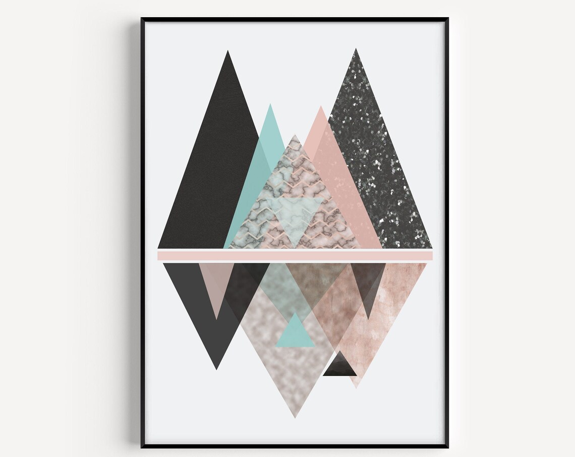 Geometric Mountain Print, Modern Scandinavian Art Print