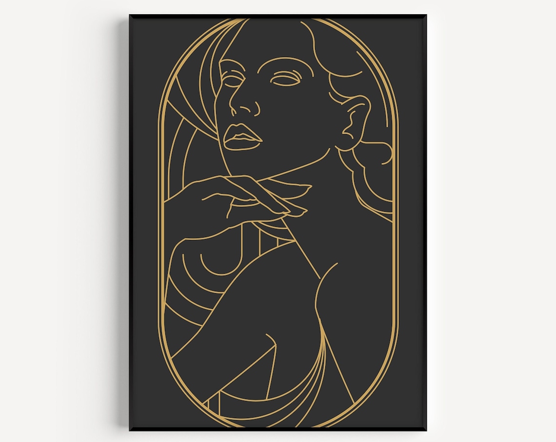 Art Deco Poster Print, Vintage Black Wall Art