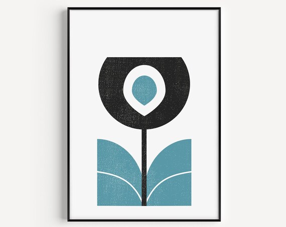 Flower Print, Nordic Scandinavian Art Print