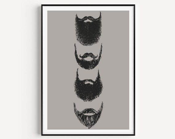 Beard Minimalist Art Print for Barbers