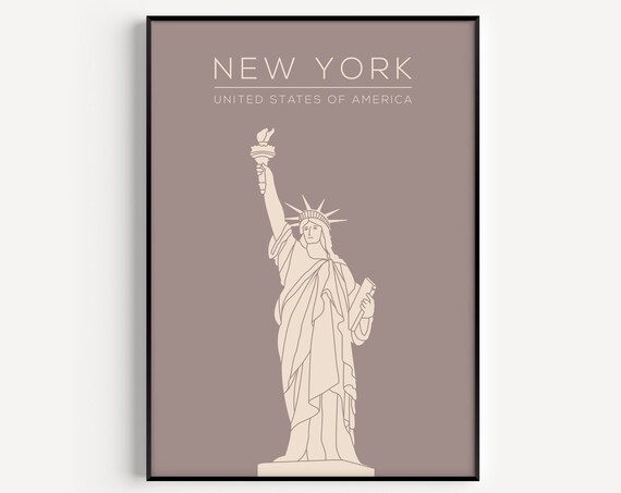 New York Wall Art Print Poster Travel Prints Minimalist