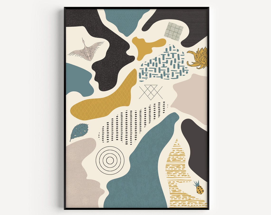 Retro Abstract Cut Out Wall Art Print
