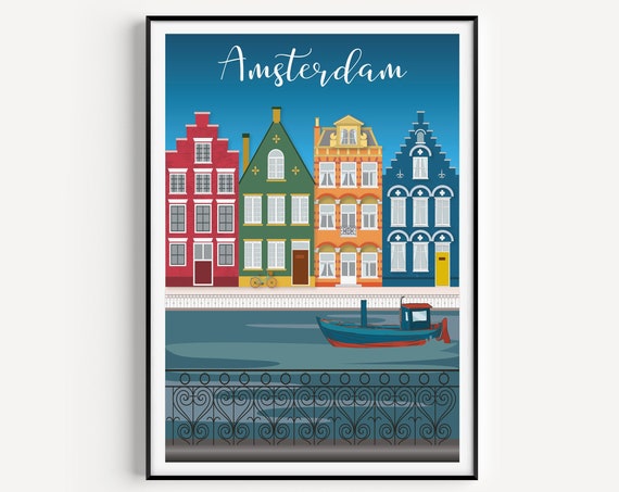 Amsterdam Travel Poster Art Print