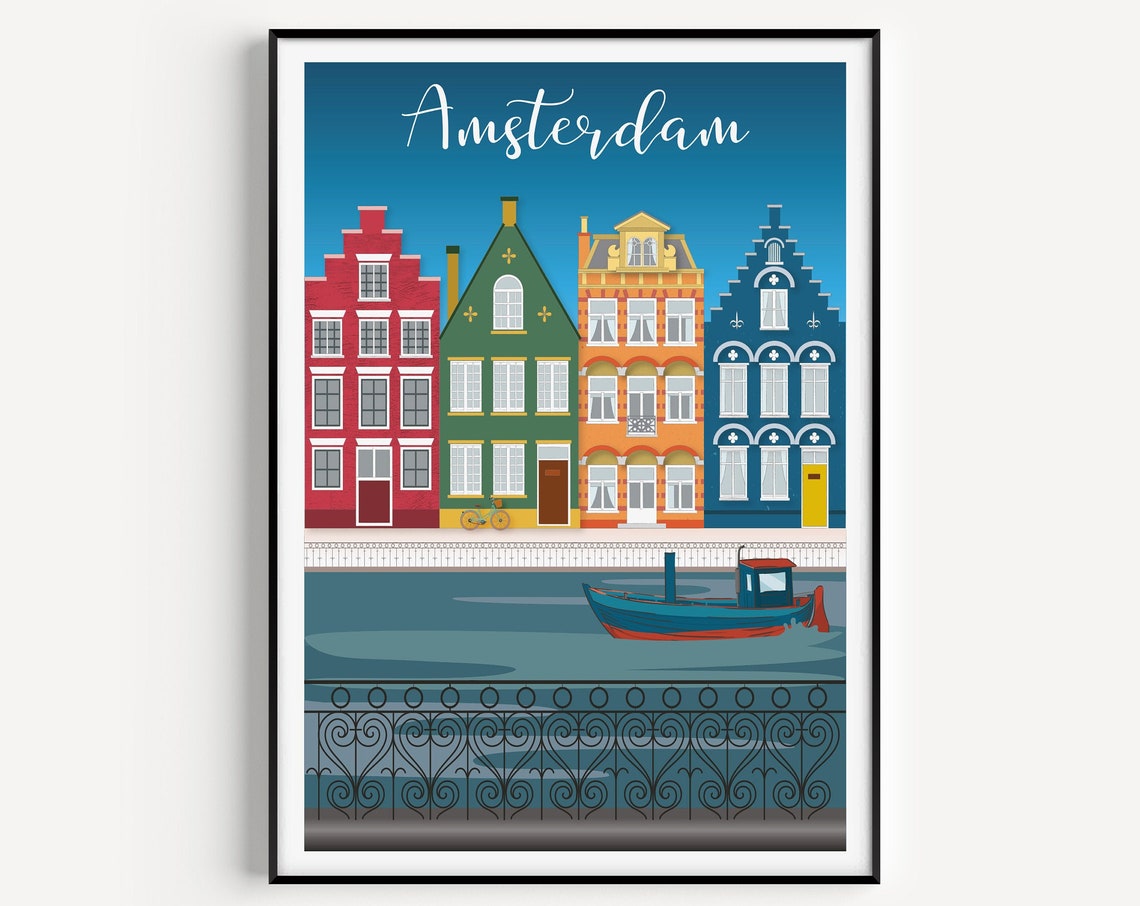 Amsterdam Travel Poster Art Print
