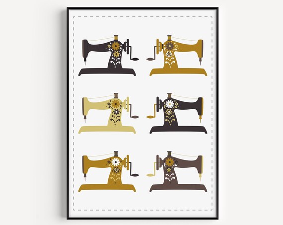 Sewing Print Minimalist Modern Craft Poster