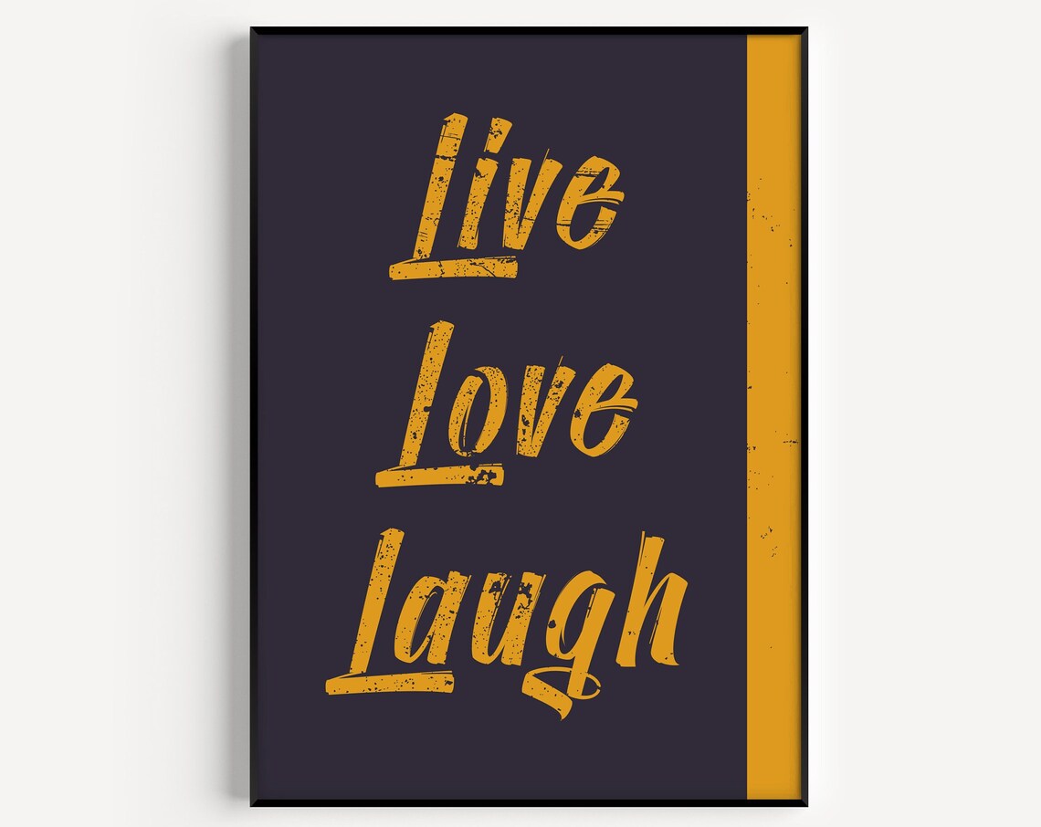 Love Prints Live Laugh, Minimalist Poster Print