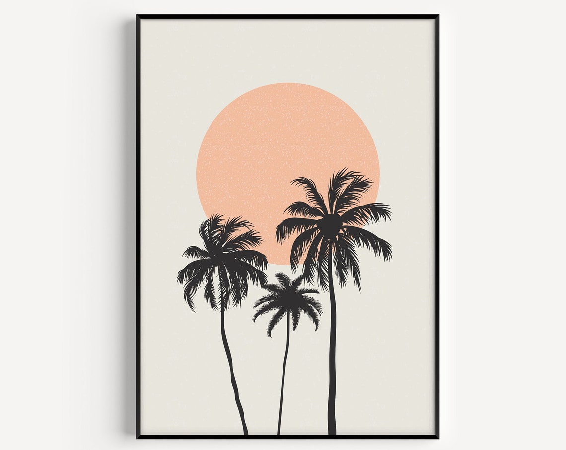 Palm Tree Neutral Minimalist Art Print