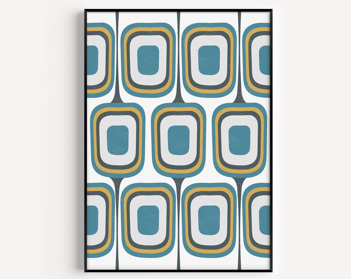Mid Century Modern Retro Minimalist Art Print