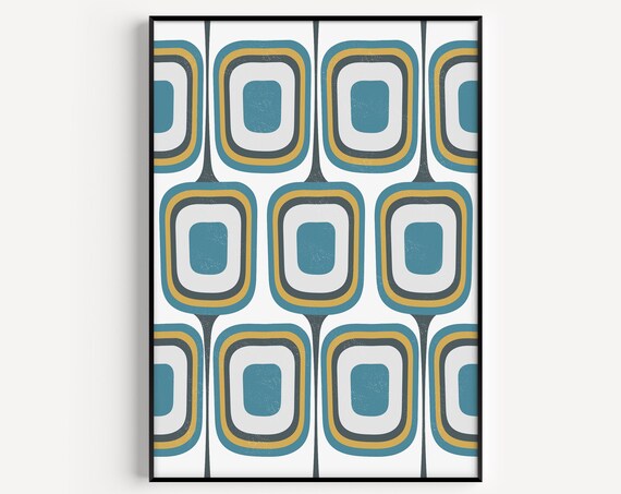 Mid Century Modern Retro Minimalist Art Print