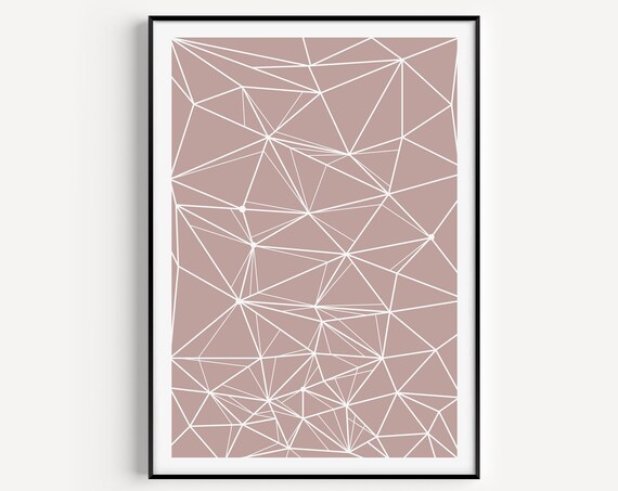 Geometric Print, Blush Pink Scandinavian Minimalist Art Print