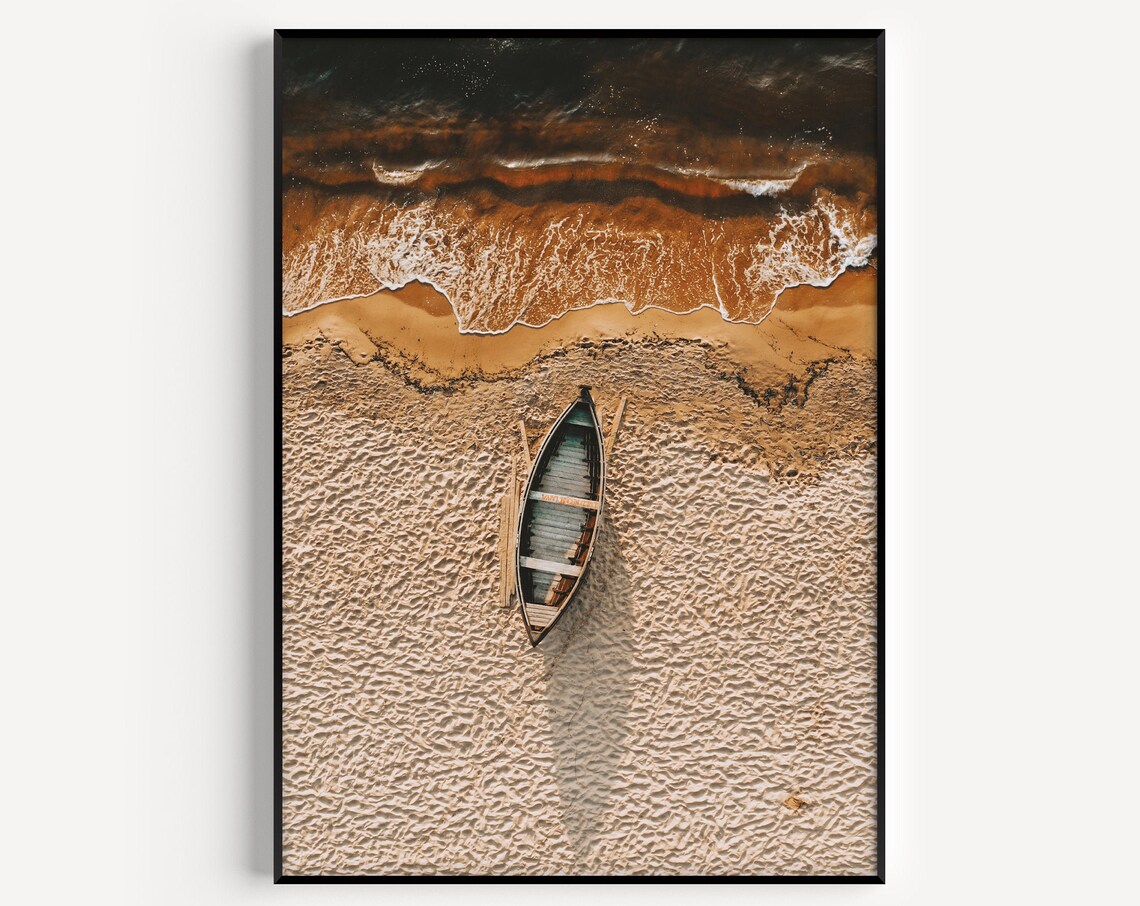 Beach Neutral Beige Art Print, Ocean Wall Decor