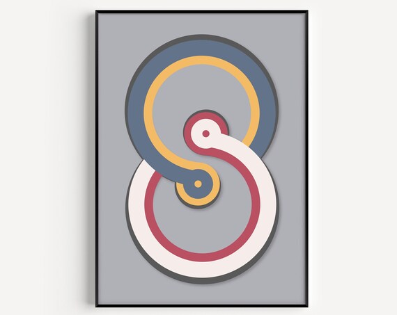 Wall Art Retro Print Prints Fine Minimalist Nordic Scandi Scandinavian