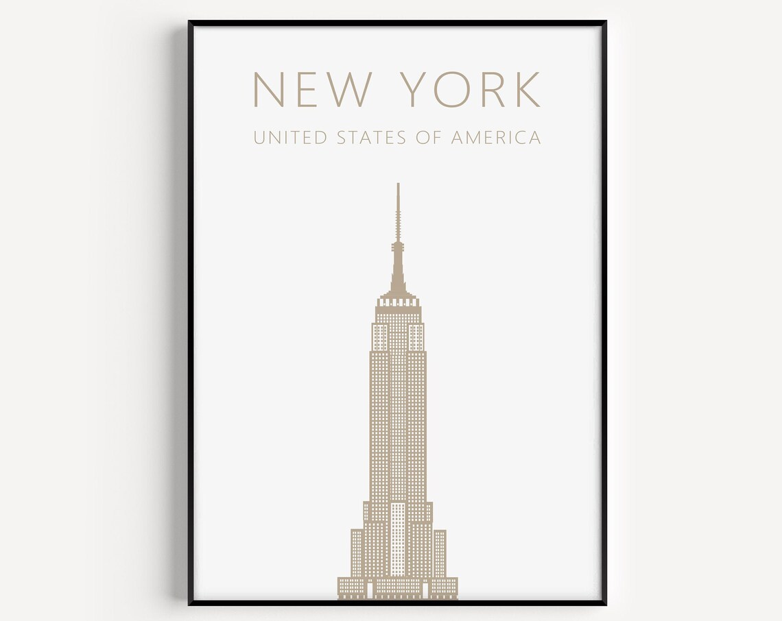New York Print Minimalist Poster Wall Art City Travel