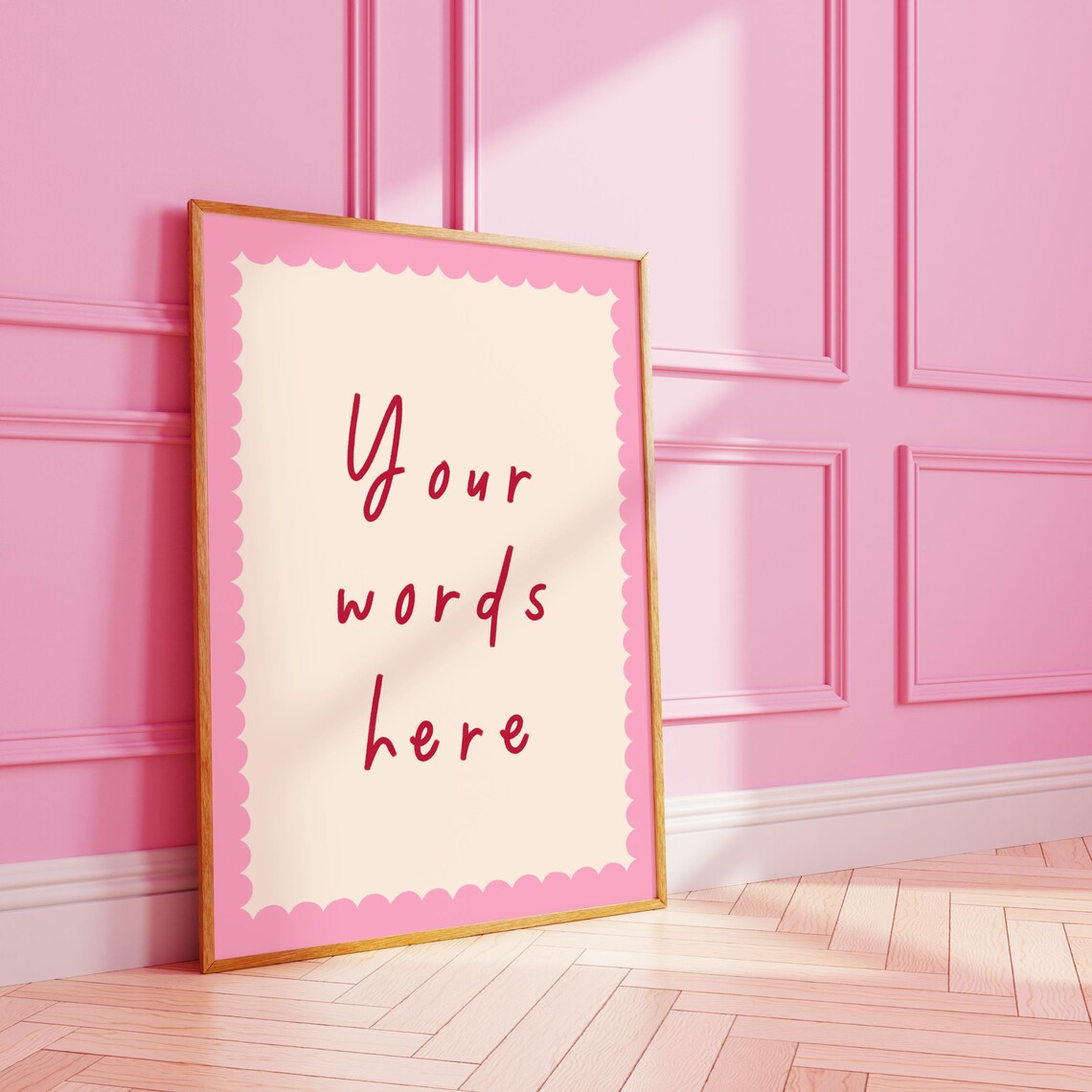 Custom Scalloped Handwriting Poster Print, Wall Art