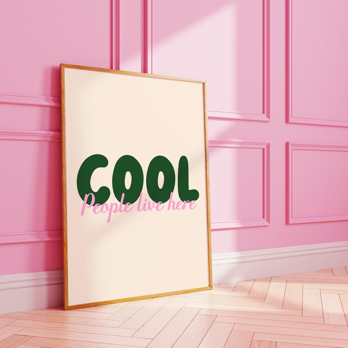 Cool People Live Here Funky Dopamine Poster