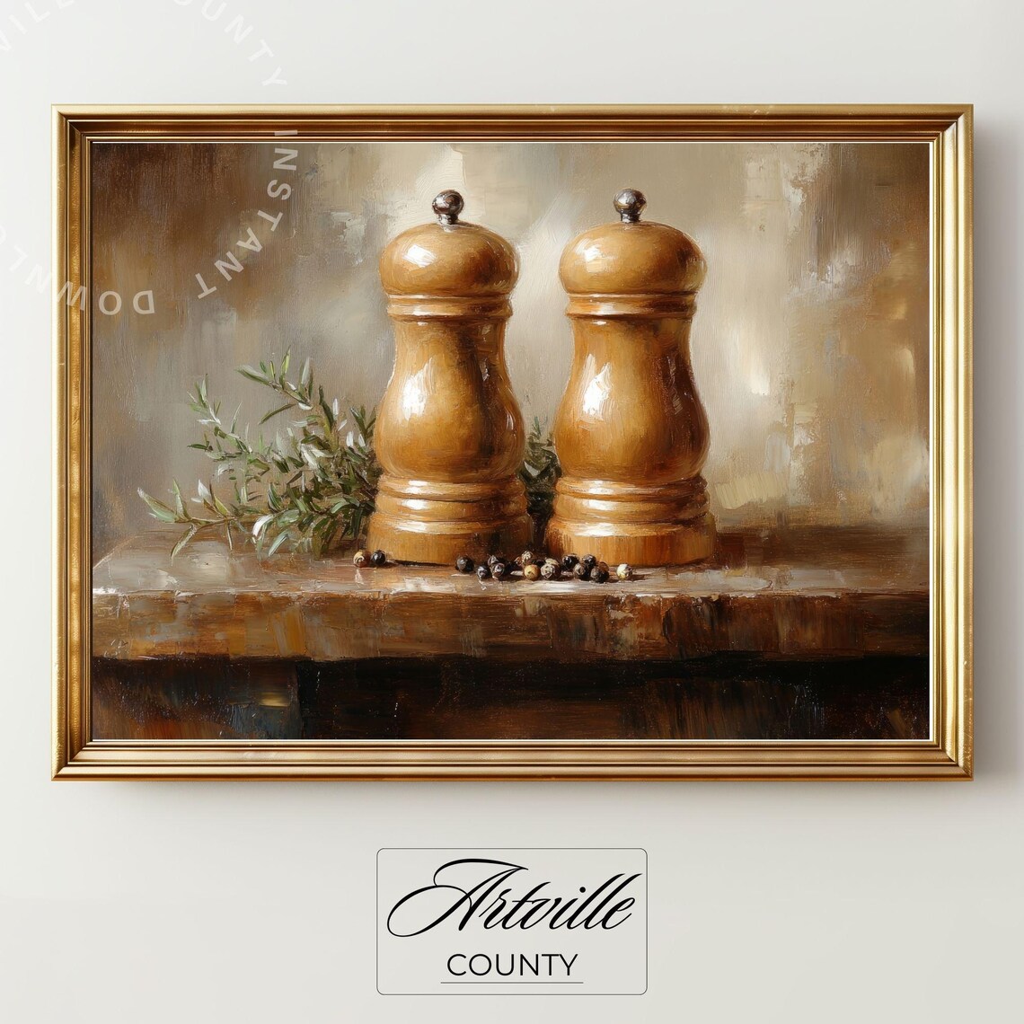 Salt Pepper Art, Cottage Kitchen Wall Decor