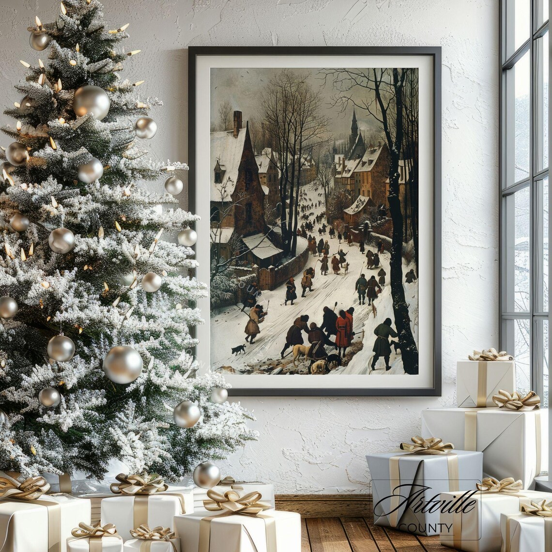 Bruegel Style Winter Village Snowy Flemish Old Master Poster - Image 5