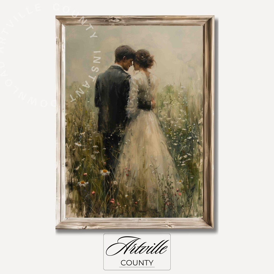 Romantic Couple Painting Love And Passion, Vintage Art Print