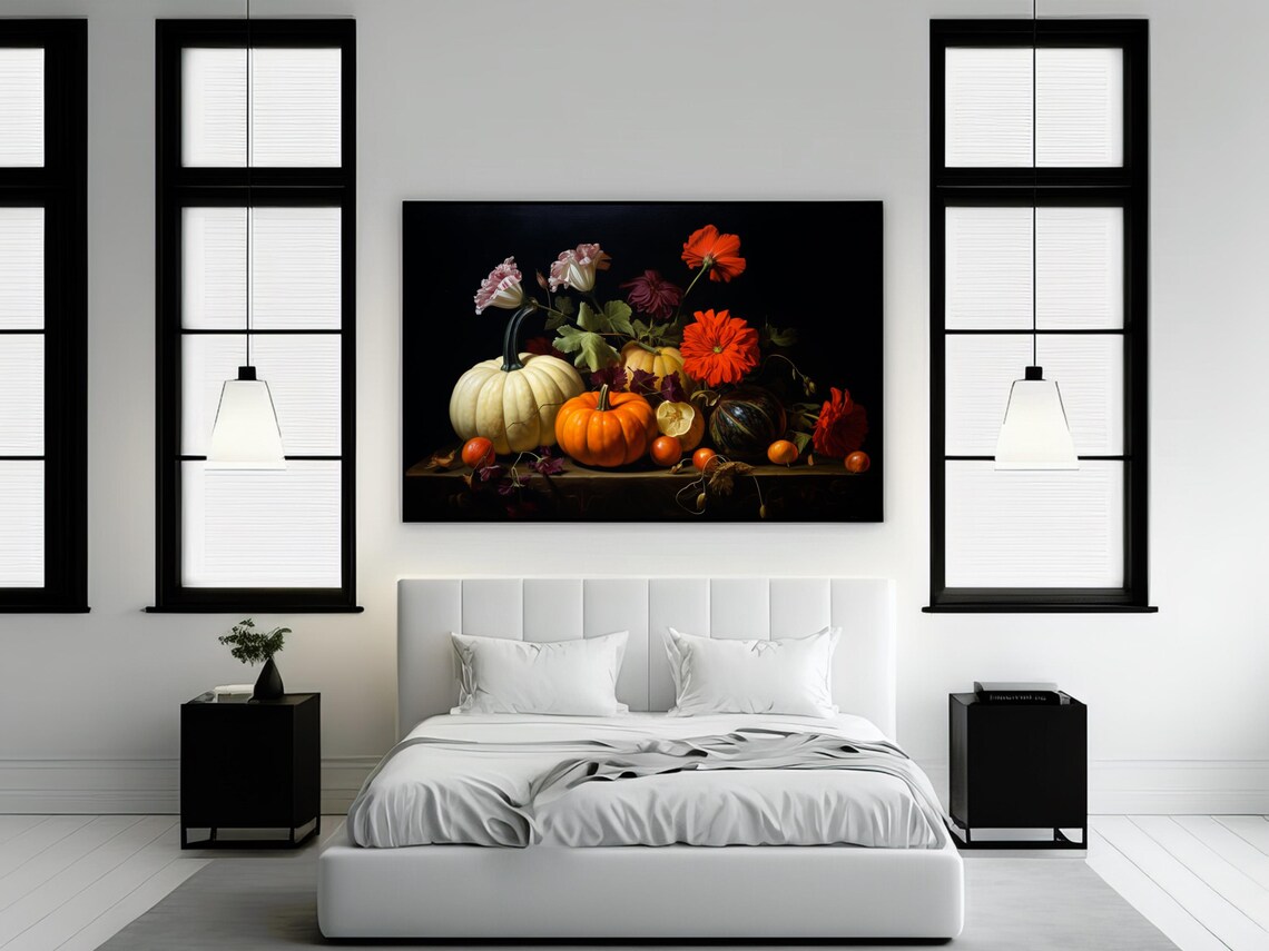 Dutch Golden Age Pumpkin Still Life, Autumn Decor - Image 2
