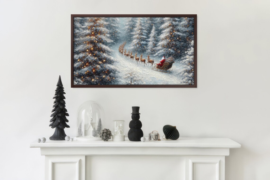 Christmas Santa Special Delivery, Oil Painting Poster - Image 2