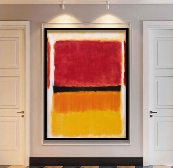 Mark Rothko Art Reproduction Yellow Orange Black And Red Rothko Reproduction Ready To Hang Painting Modern Home Decor