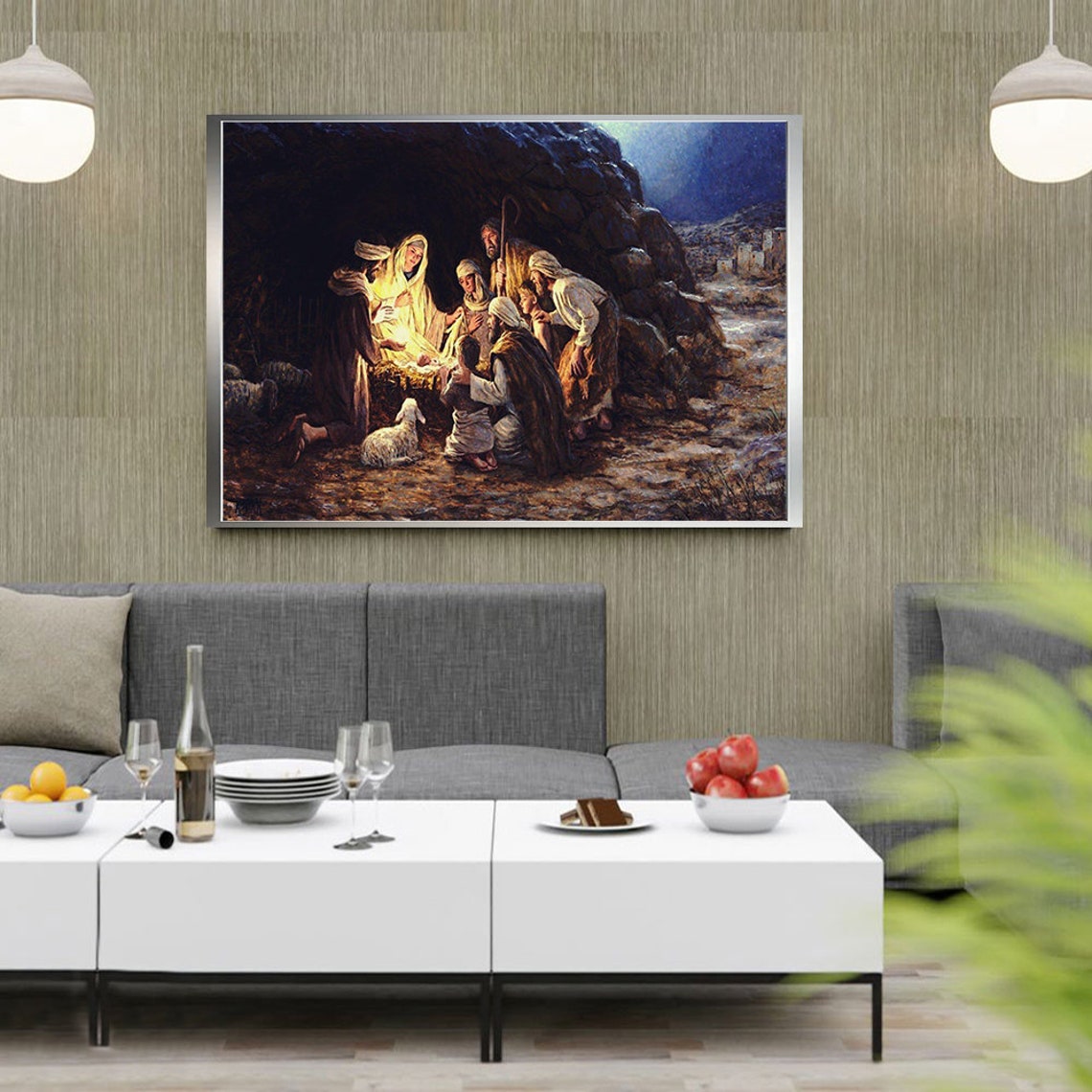 Nativity Scene Birth Of Jesus Holy Family Manger Religious Art Poster