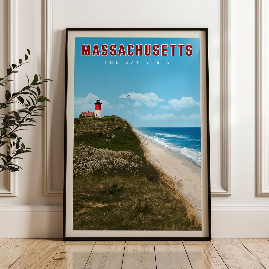 Massachusetts Travel Poster, Boston Art Print