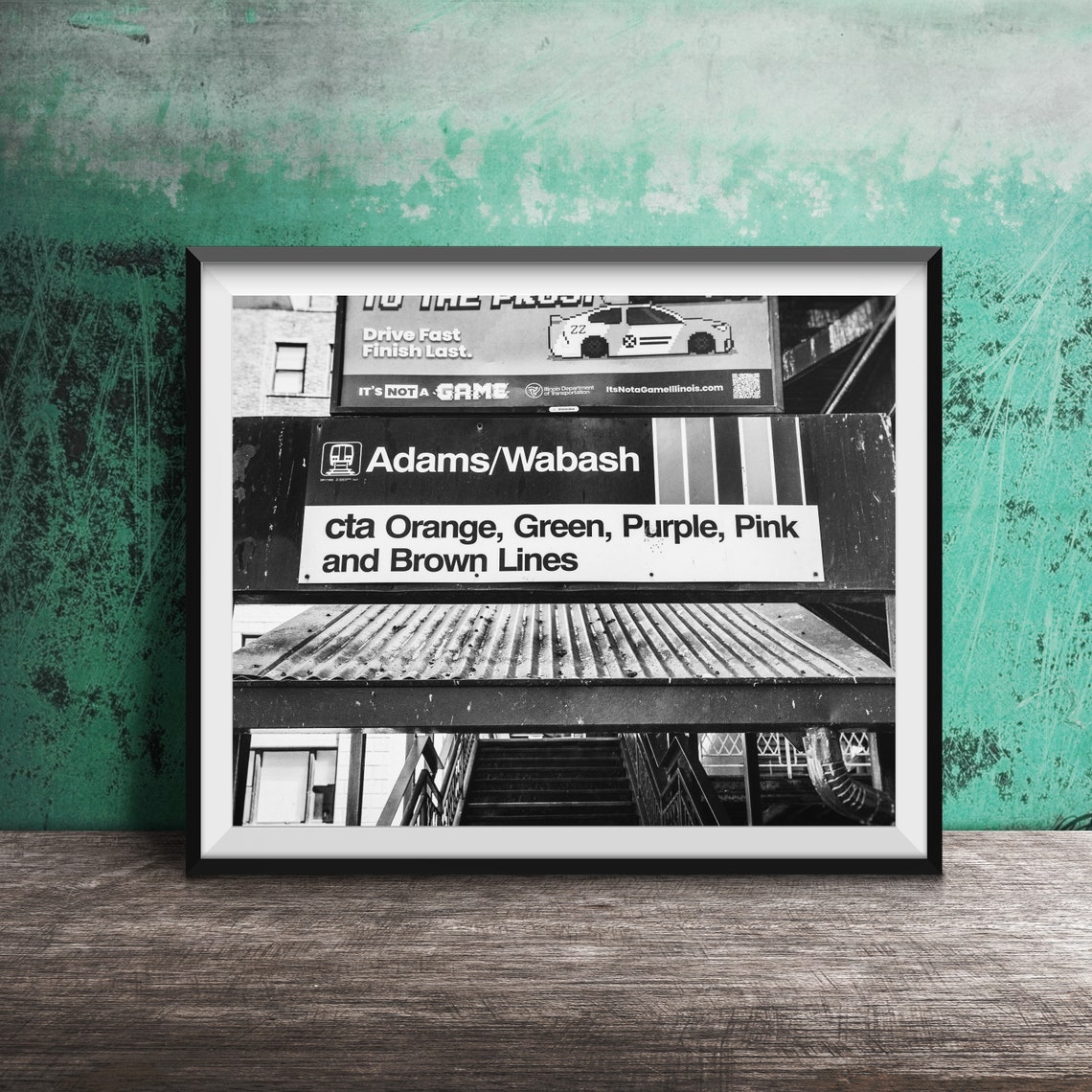 Adams Wabash Chicago CTA Loop Station Multi Line Sign Poster - Image 2