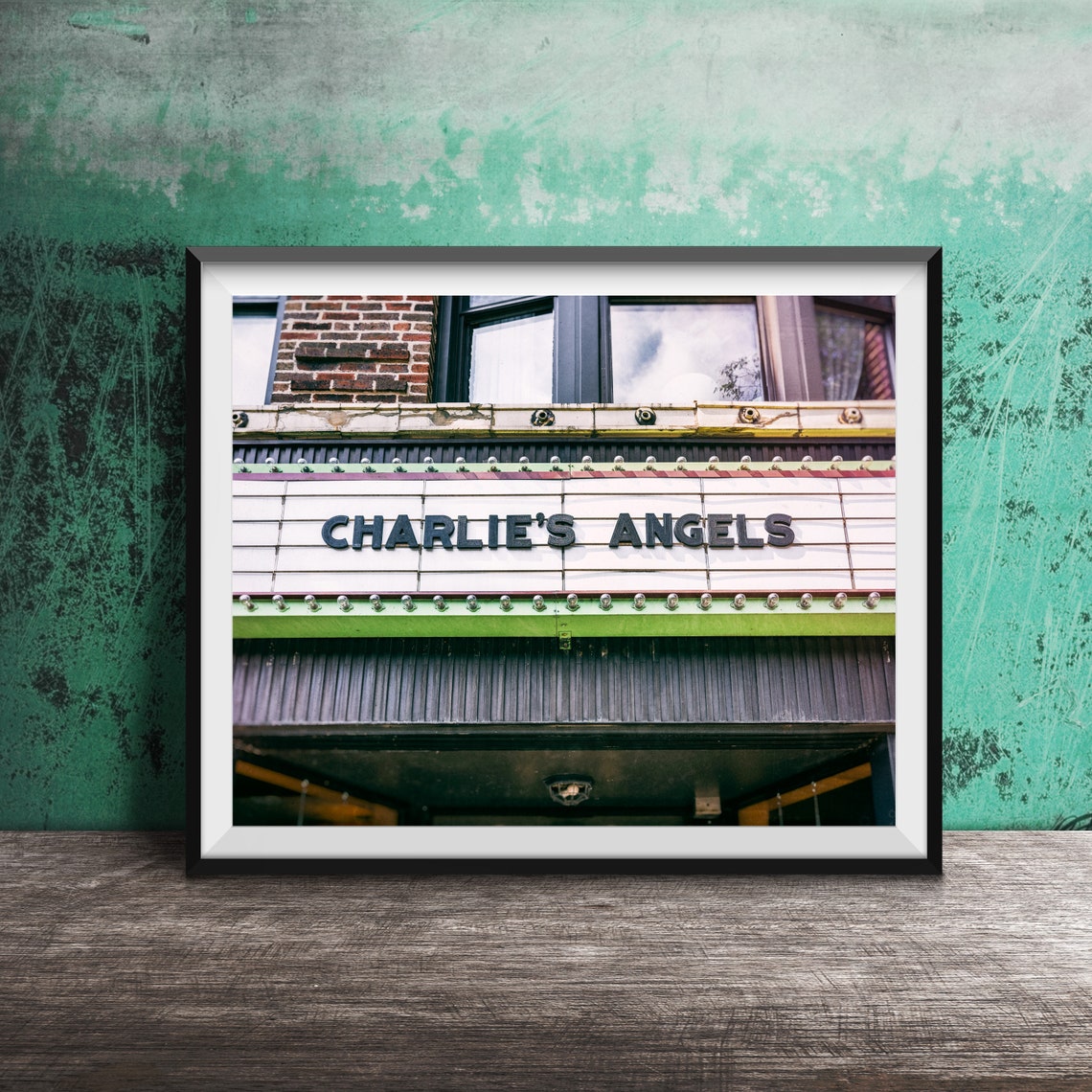 Charlies Angels Movie Sign Vintage Theater Sign Art Unframed Photography Photo Print Vintage Movie Theatre Marquee
