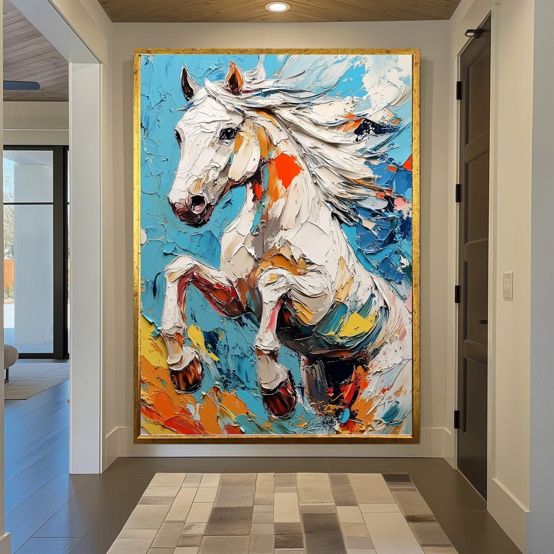 Wall Art Horse Art Wall Decor Horse Print Home Decor Fantasy Art Dreamy Art Framed Horse Wall Hanging Horse Painting Equine - Image 2