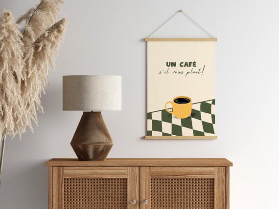 Un Cafe Sil Vous Plait Coffee Lover Gift Poster