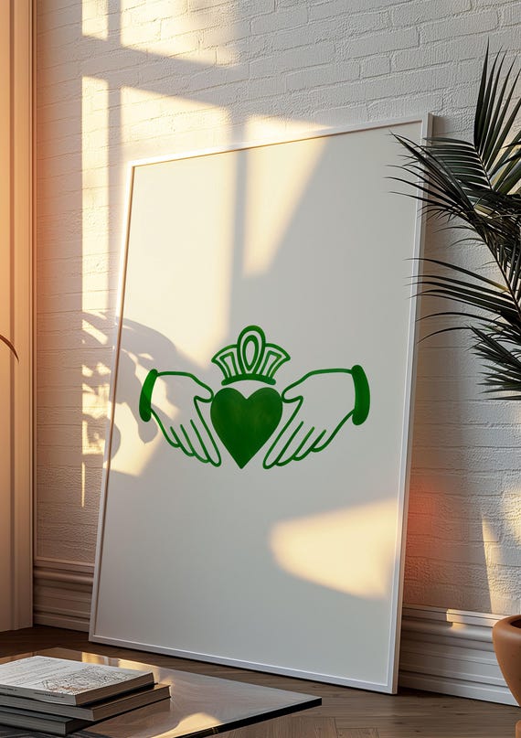 Claddagh Irish Prints Wall Prints Art Prints Wall Art Funny Love Colourful Print Home Bedroom Kitchen Living Room Aesthetic Poster A3 A4