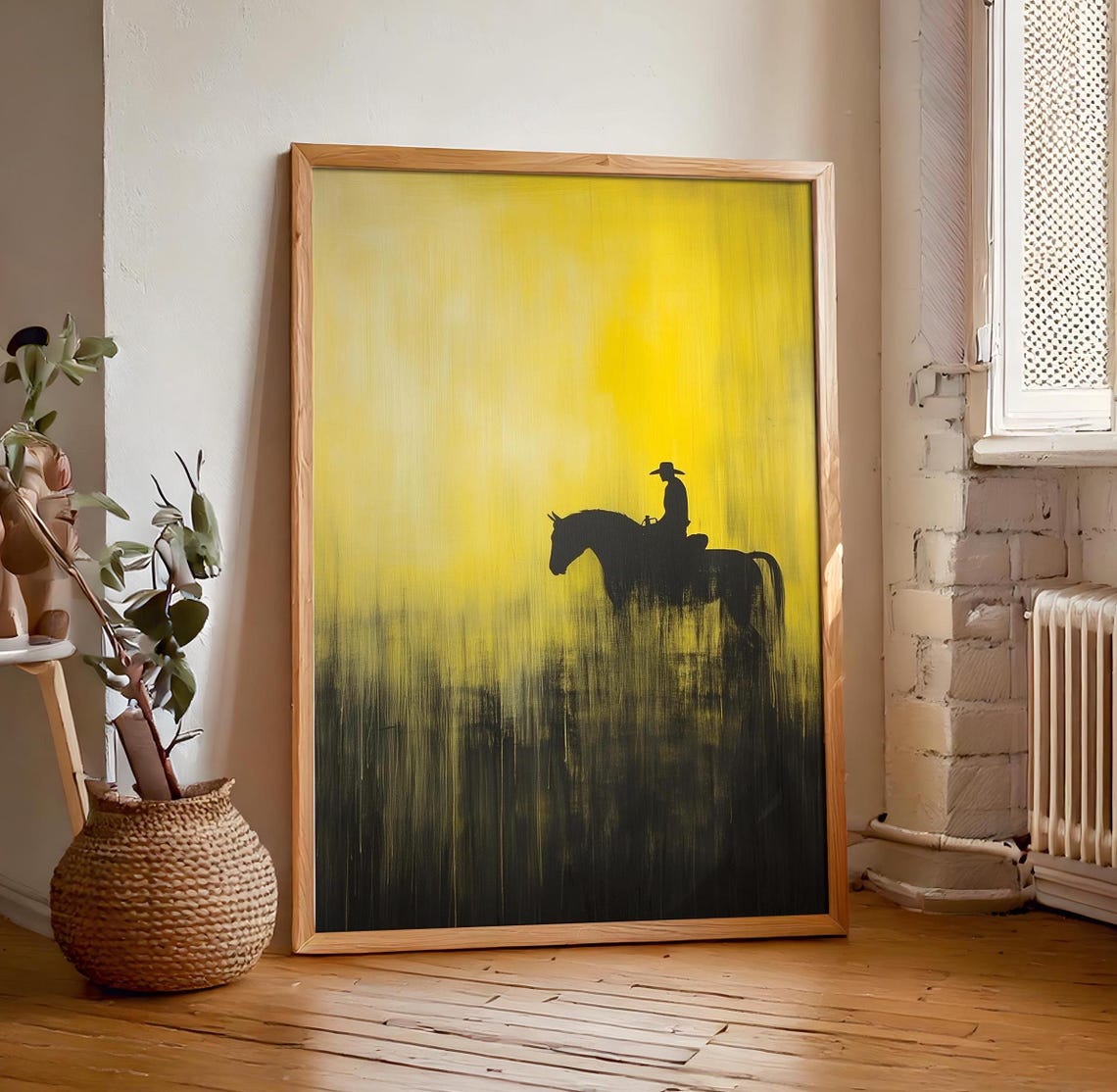 Western Cowboy Abstract Painting Print Wall Hanging Masculine Wall Art Art Southwestern Artwork - Image 7