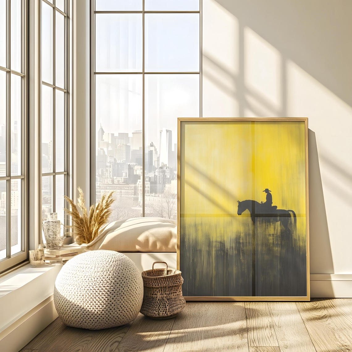 Western Cowboy Abstract Painting Print Wall Hanging Masculine Wall Art Art Southwestern Artwork - Image 2