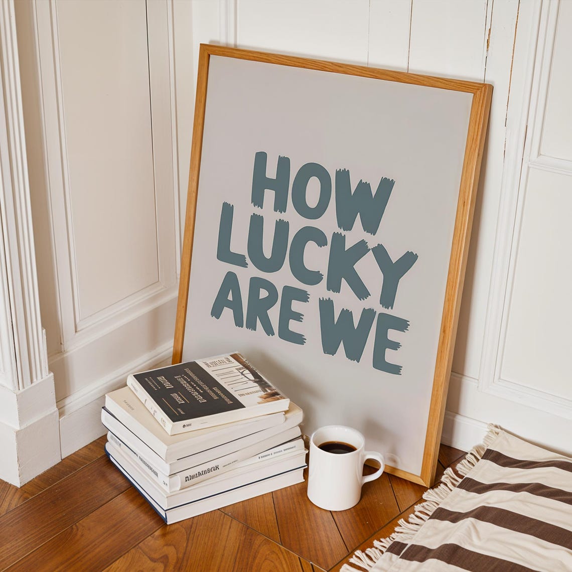How Lucky Are We Wall Art Prints Dopamine Decor Motivational Quotes Dorm Room Or Apartment