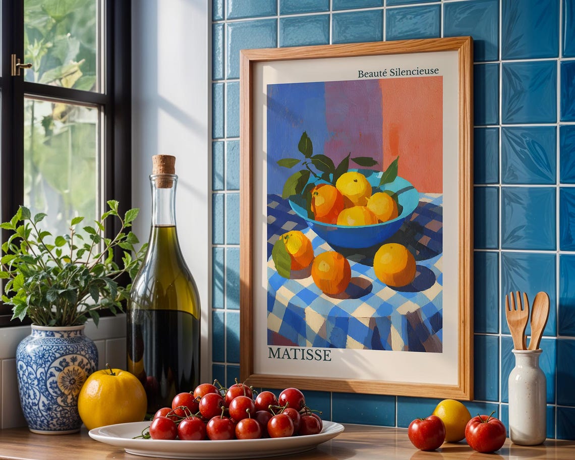 Matisse Beaute Silencieuse Bowl of Oranges Still Life Kitchen Poster