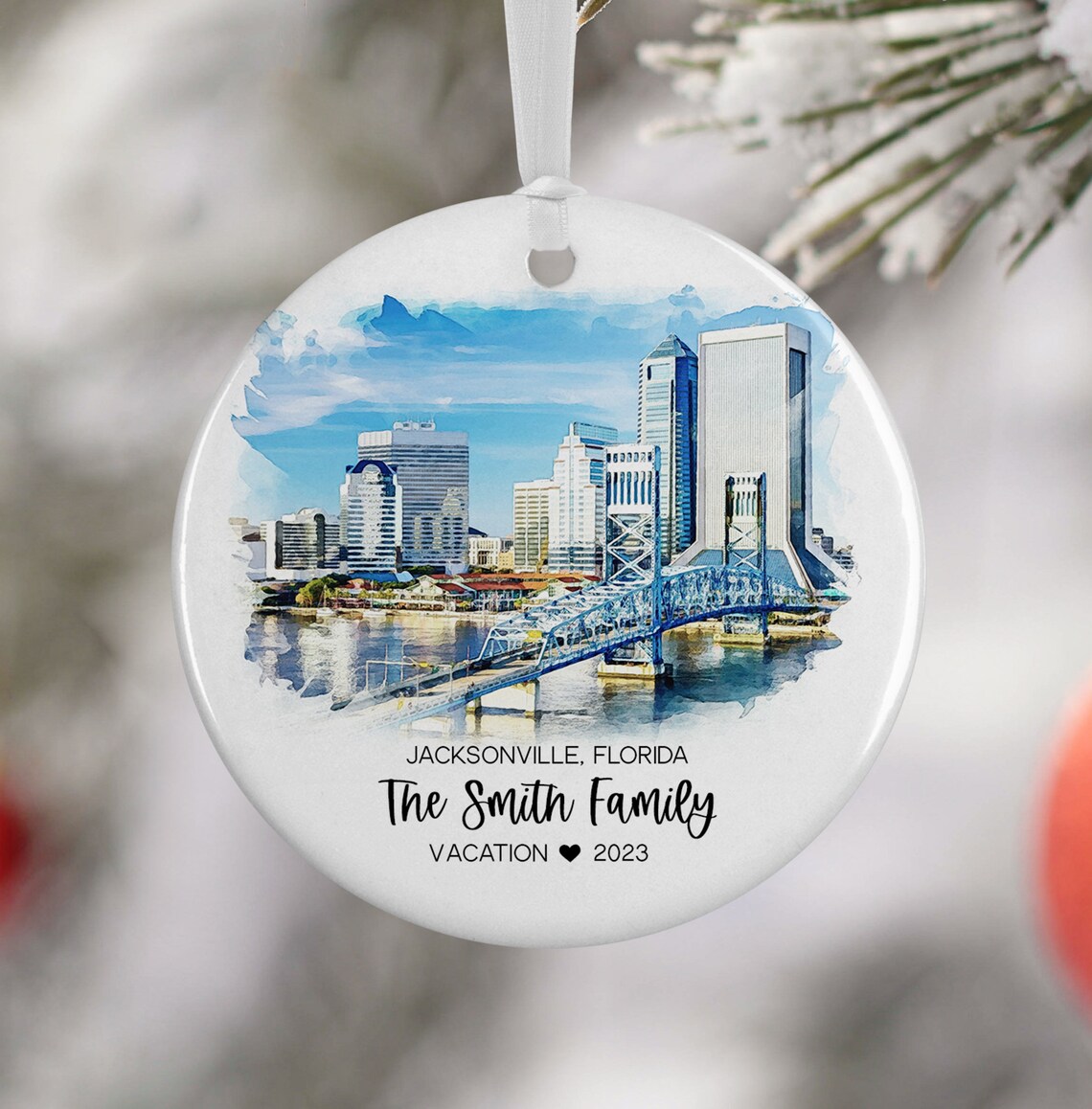 Jacksonville Florida Watercolor Travel Souvenir Art Print