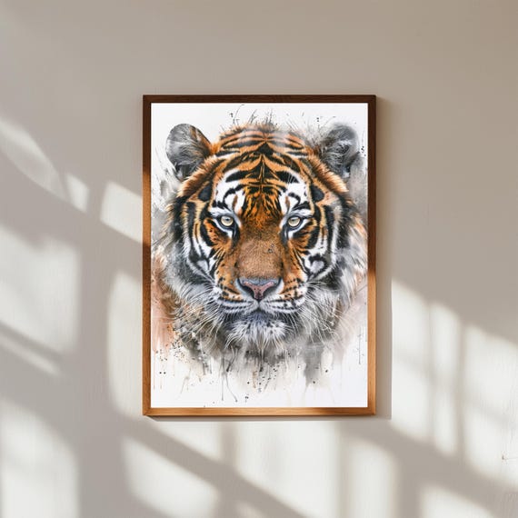 Tiger Illustration Art Print Bold Wildlife Home Decor