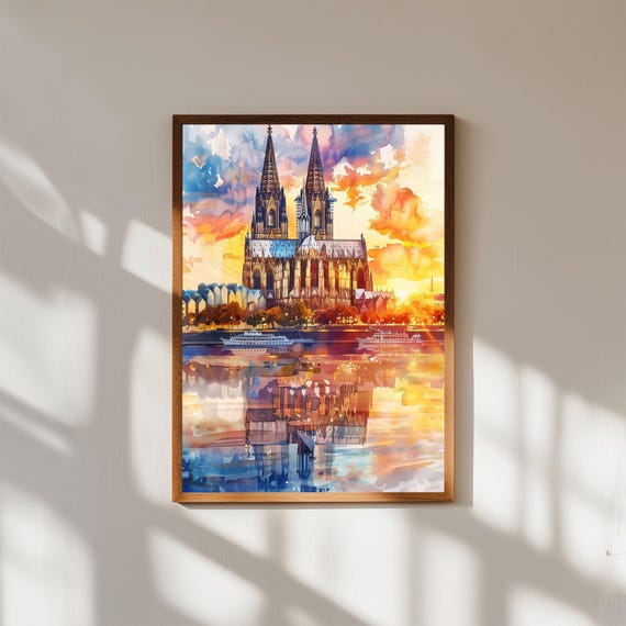 Cologne Cathedral Watercolor Print Germany Cityscape Art